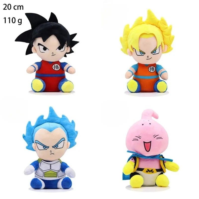 Peluches chibi Dragon Ball - Goku, Vegeta, Krilin y Buu
