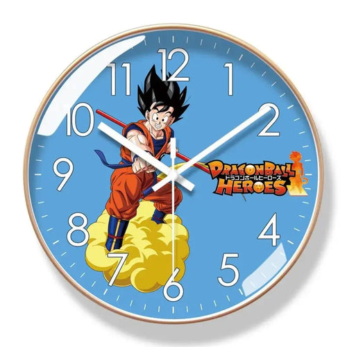 Horloge murale Dragon Ball - Goku sur le nuage magique et cadre doré