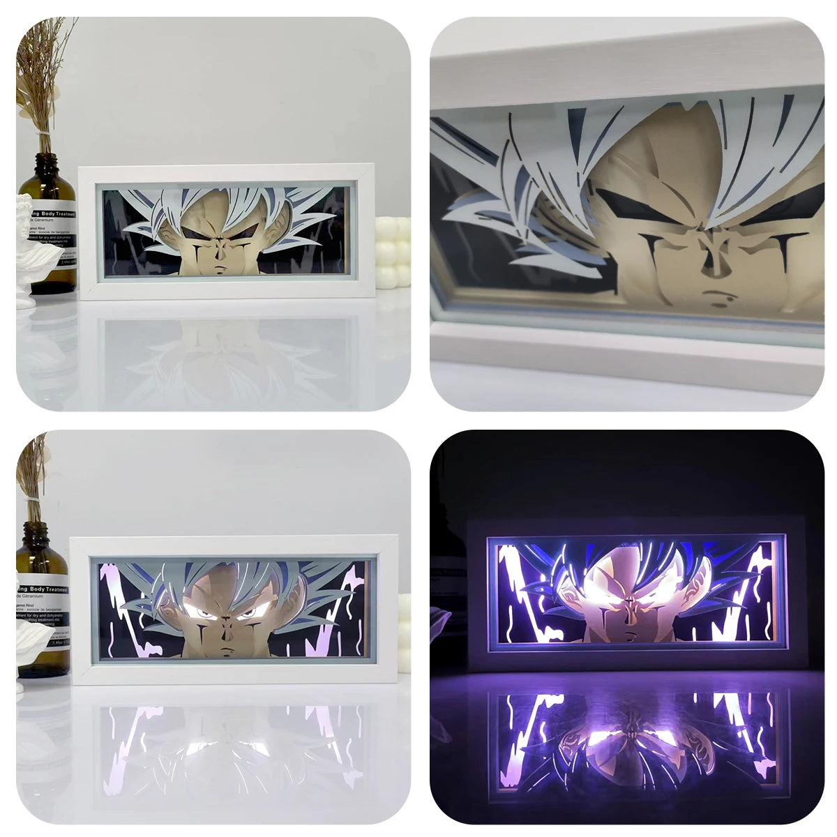 Quadro luminoso viola Dragon Ball - Goku Ultra Istinto sguardo