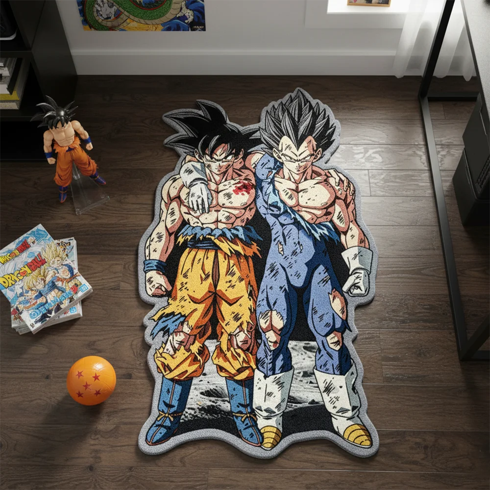 Tappeto intagliato Dragon Ball - Goku e Vegeta feriti