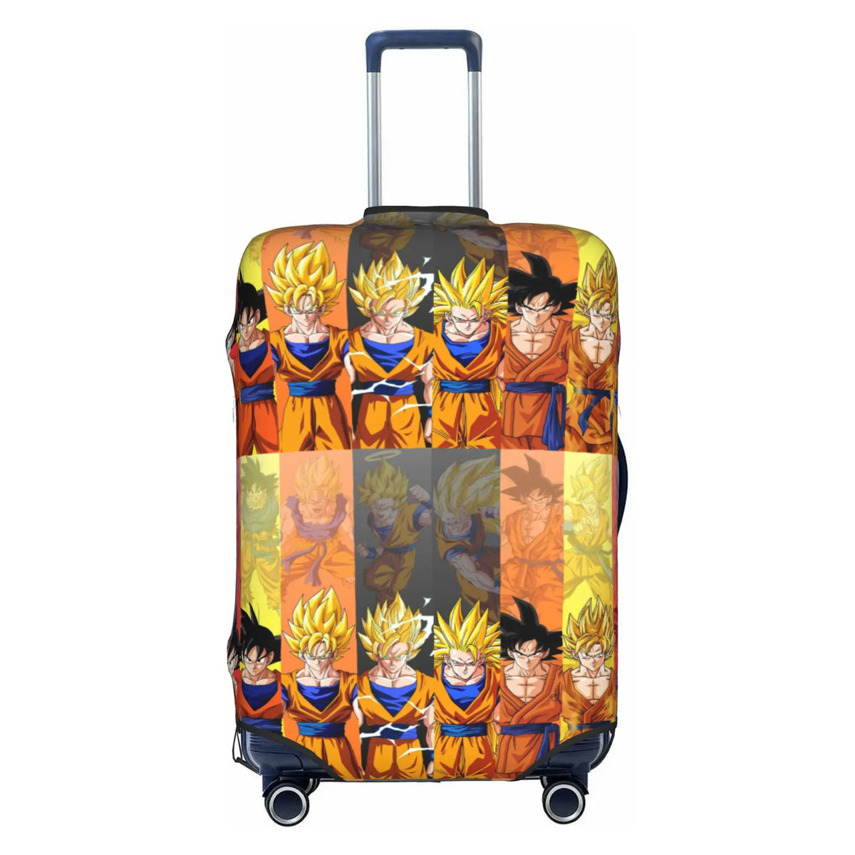 Housse de valise dorée Dragon Ball - Goku Super Saiyan et kanji Go