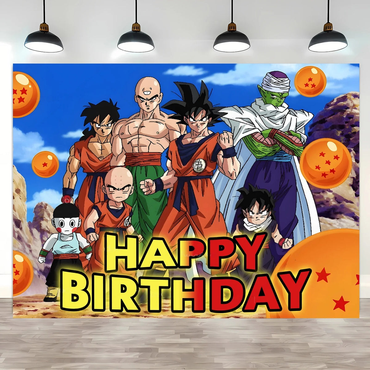 Toile de fond anniversaire Dragon Ball - Goku et ses transformations