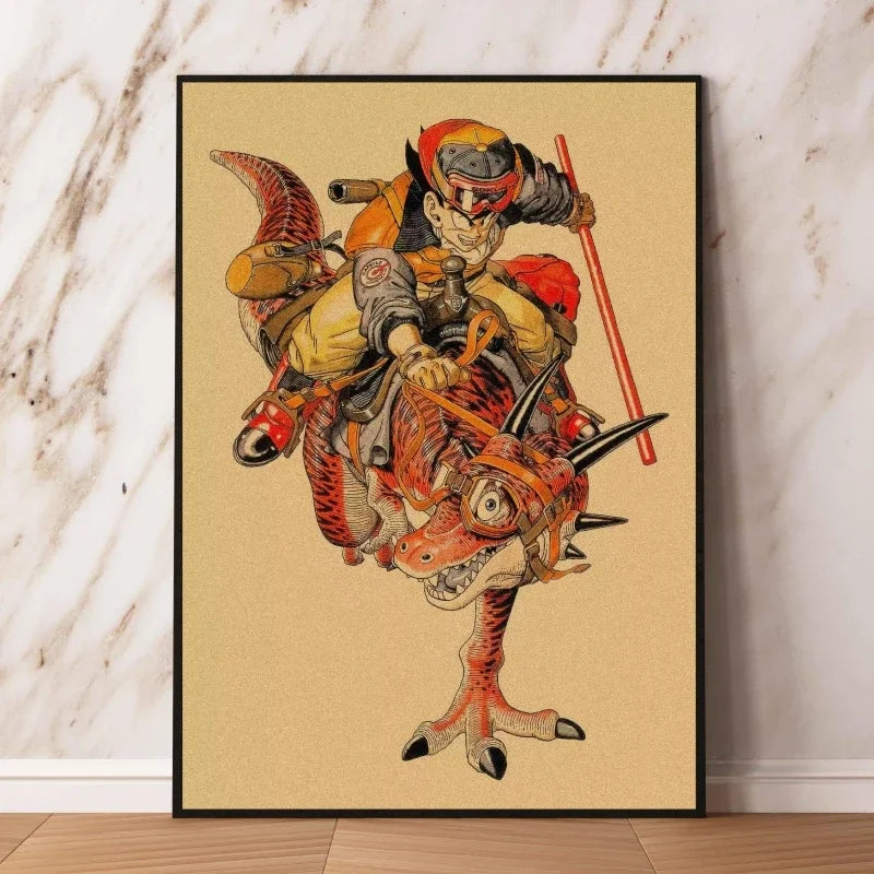 Affiches rétro - Goku enfant et couvertures Dragon Ball
