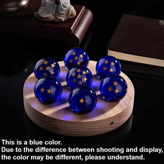 Lampe décorative Dragon Ball - Sept boules de cristal bleues sur socle rond