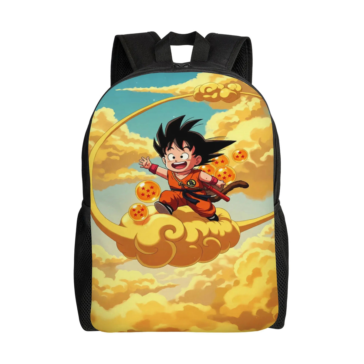 Mochila naranja Dragon Ball - Goku niño sosteniendo una bola de cristal