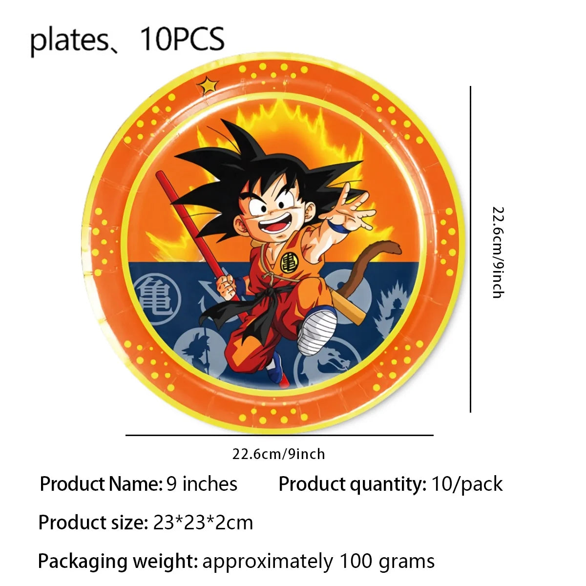 Dragon Ball oranje verjaardagsset - Goku en Super Saiyans