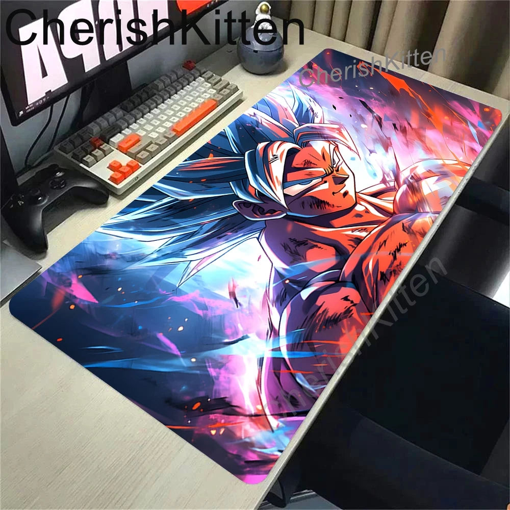 Tapis de souris multicolore Dragon Ball - visages de Goku en bandes