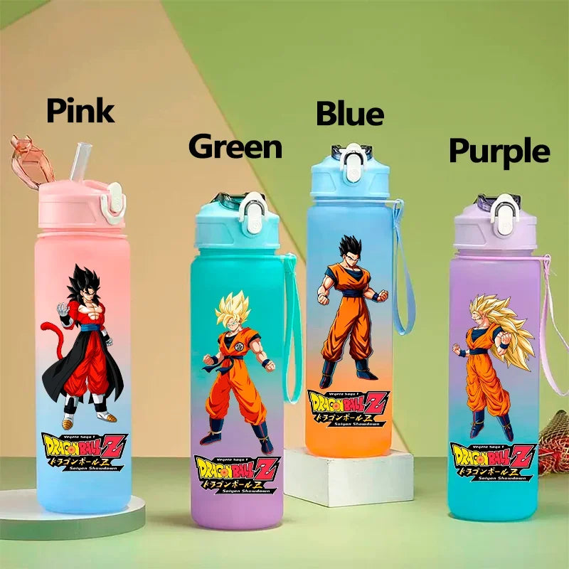 Pink Dragon Ball water bottle - Goku Ultra Instinct shirtless