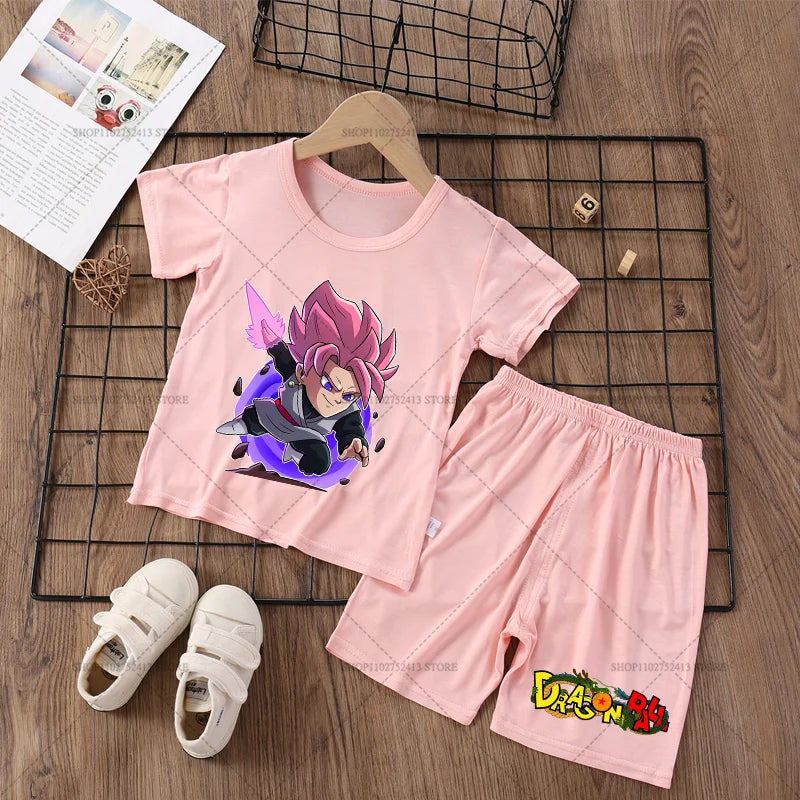 Pyjama short pink for kids Dragon Ball - Vegeta Ultra Ego and violet energy