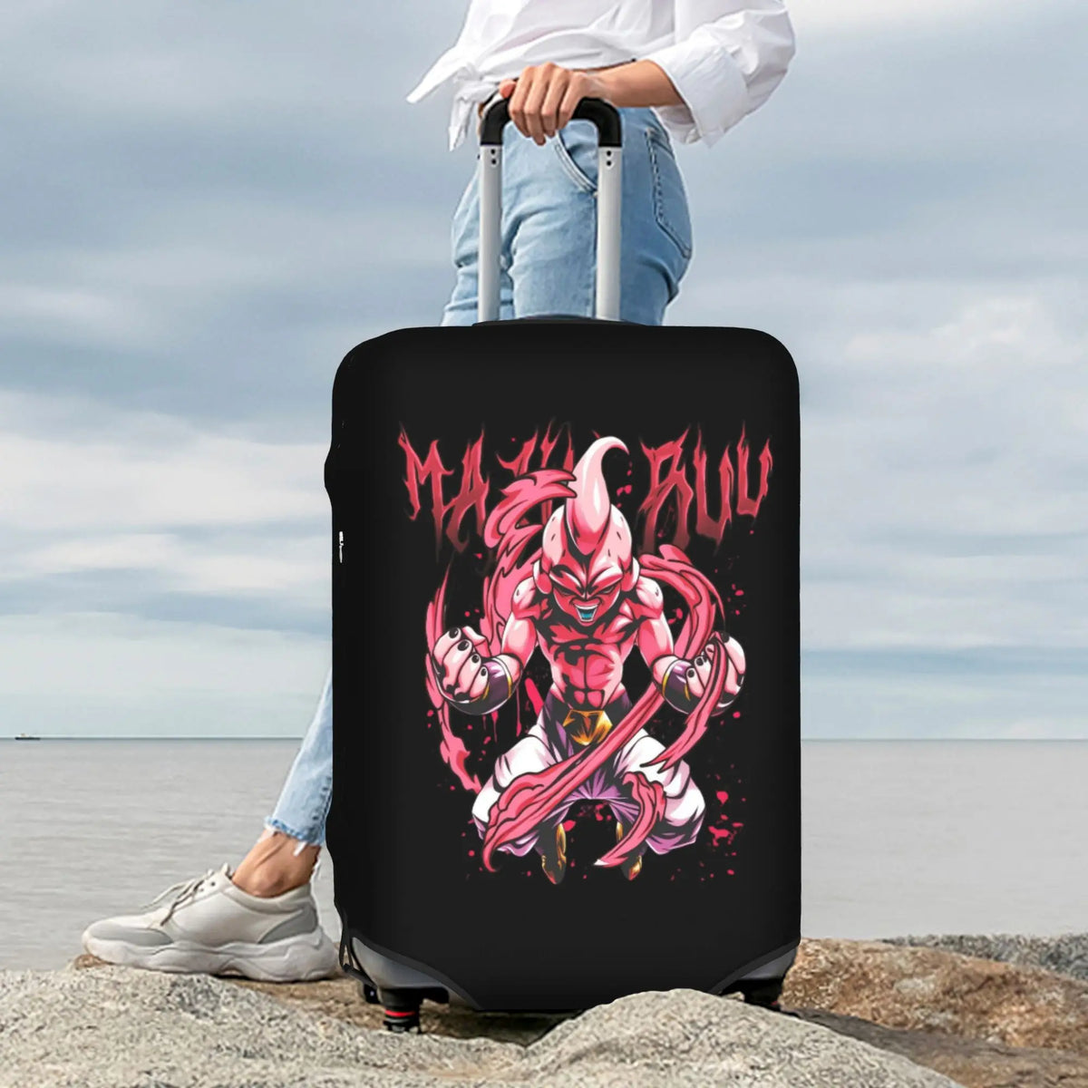 Dragon Ball Kofferbezug - Kid Buu in rosa Collage