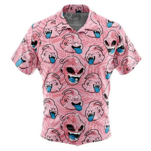 Dragon Ball Pink Shirt - Gesichter von Majin Buu