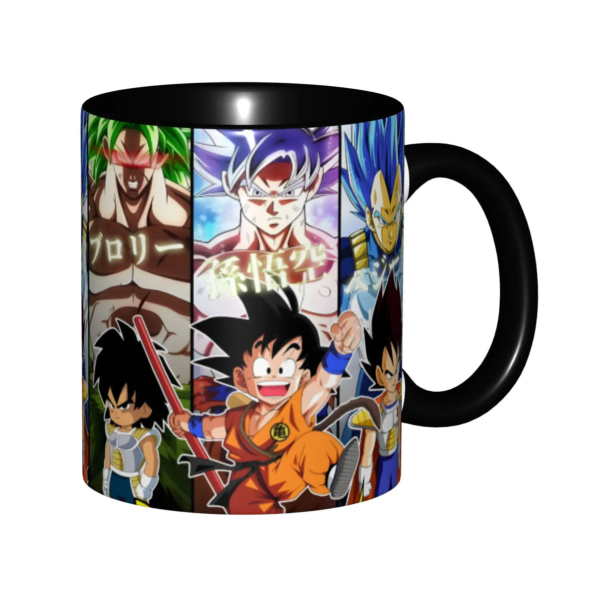 Tazza nera Dragon Ball - Shenron e gruppo di personaggi