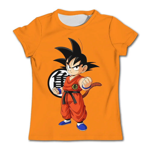 Oranje T-shirt Dragon Ball jonge Goku en kanji Kame