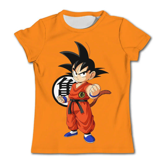 T-shirt orange Dragon Ball Goku enfant et kanji Kame