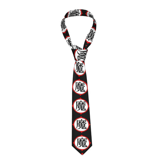 Cravate noire Dragon Ball - kanjis Ma cerclés de rouge