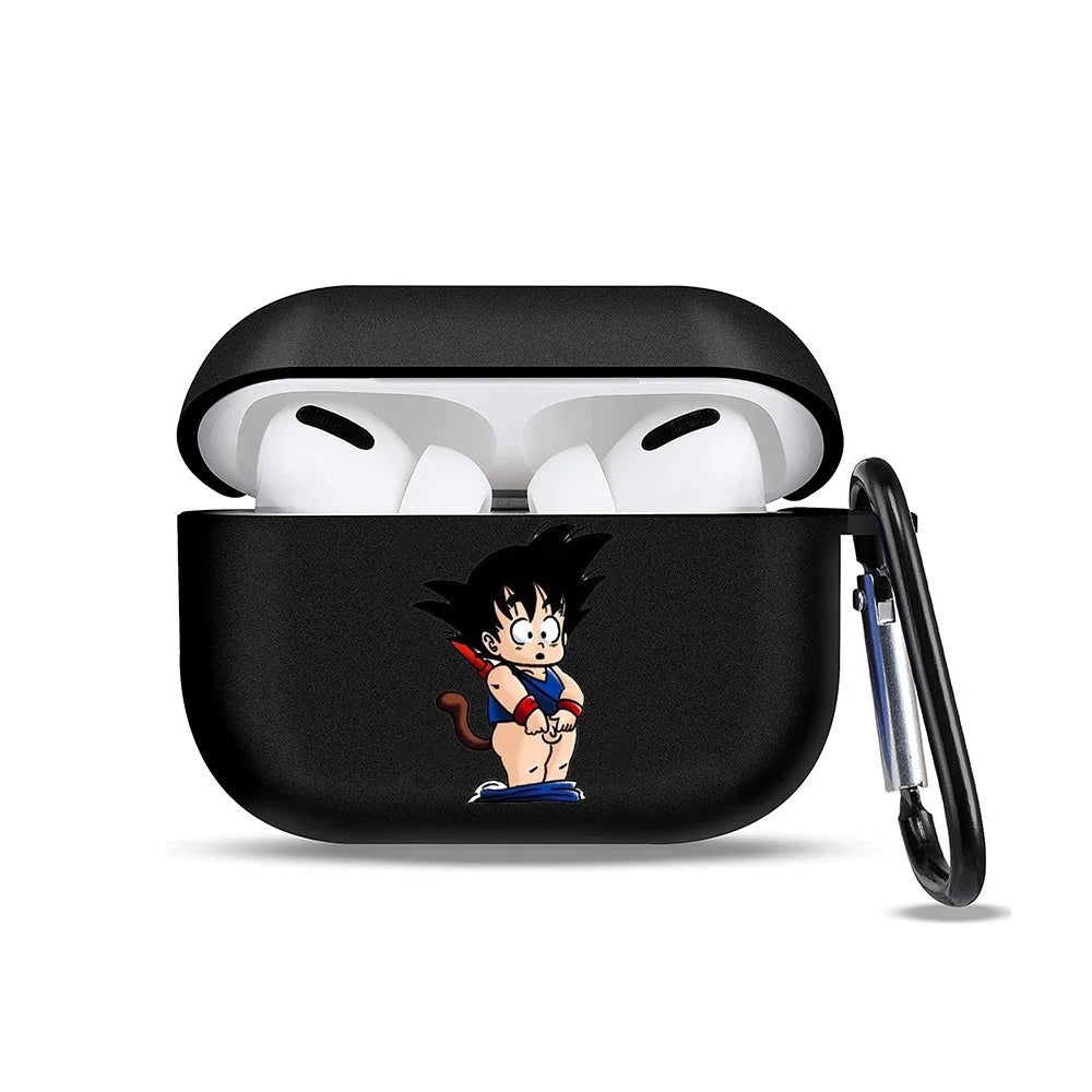 Coque pour AirPods Dragon Ball - Goku enfant debout au bâton rouge