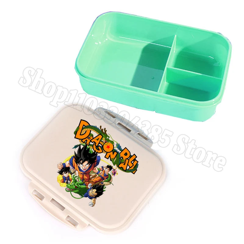 Boîte à goûter compartimentée verte Dragon Ball - Goku chibi et Shenron