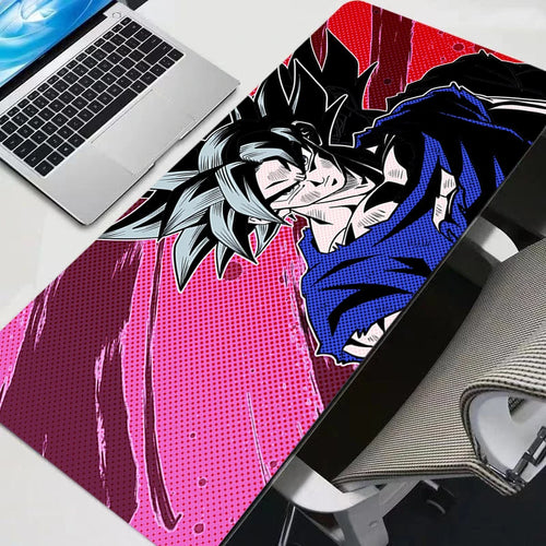 Alfombrilla de ratón Dragon Ball - Goku Ultra Instinct sobre fondo rosa
