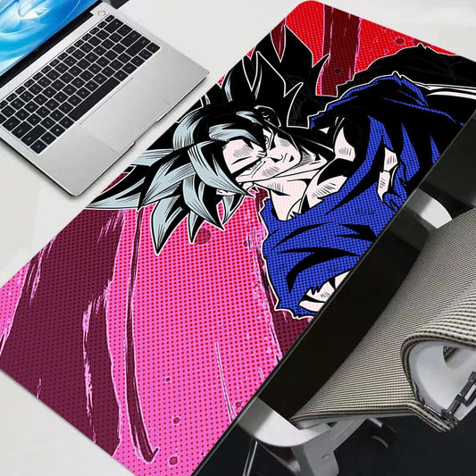 Dragon Ball mouse pad - Goku Ultra Instinct on pink background