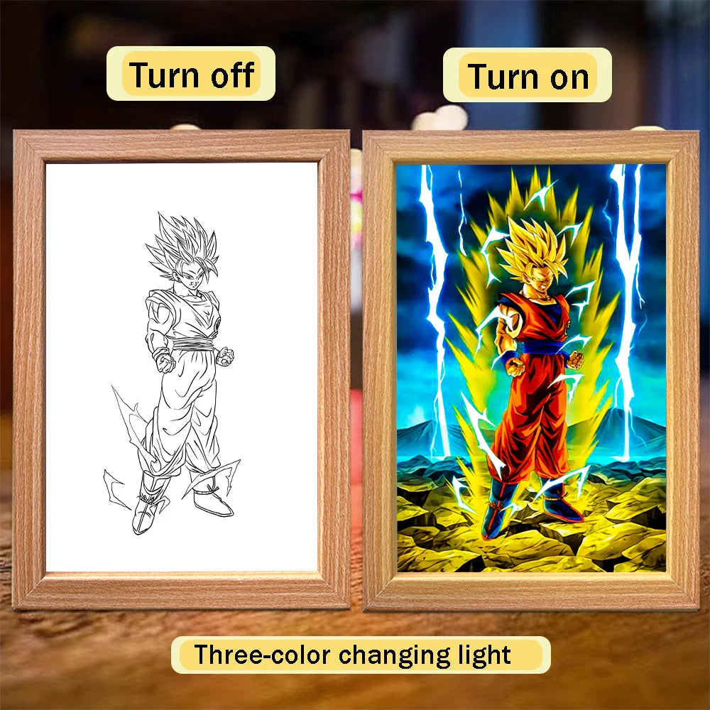 Dragon Ball Lichtrahmen - Goku und Kristallkugeln