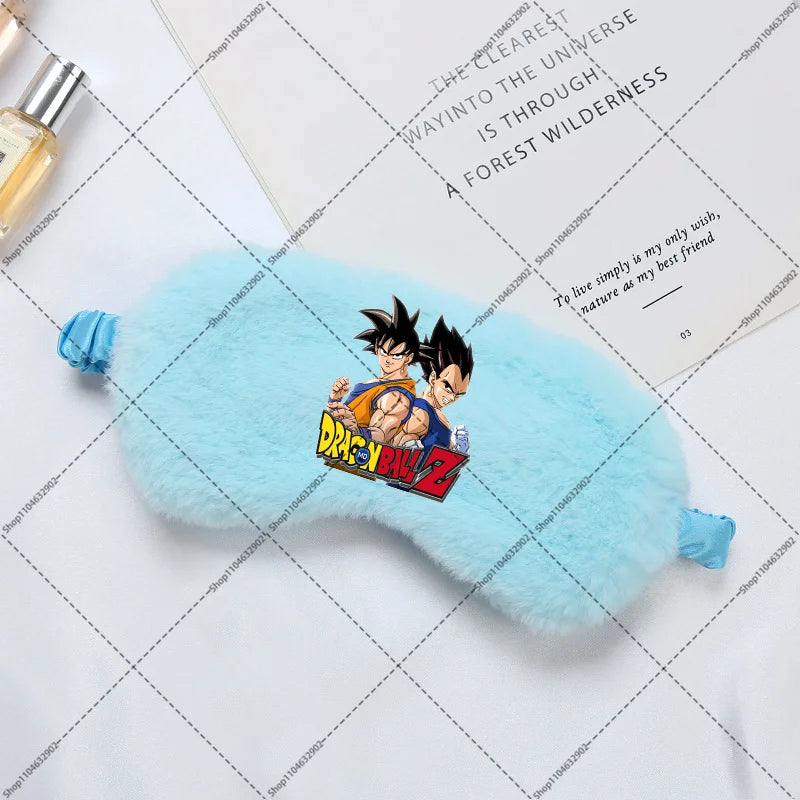 Antifaz de dormir azul - Goku y Vegeta con el logo de Dragon Ball Z