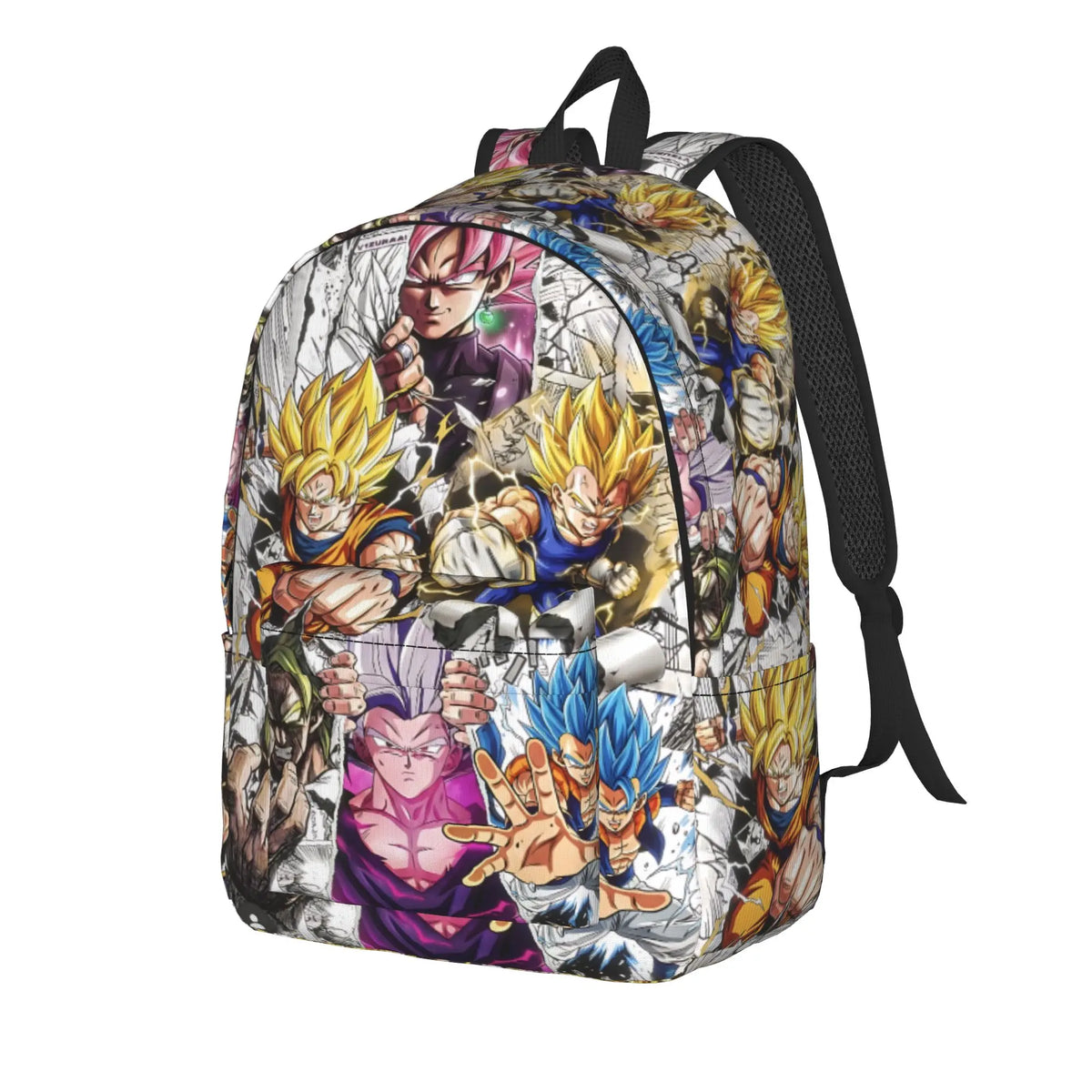 Sac à dos multicolore Dragon Ball - Goku et transformations en collage