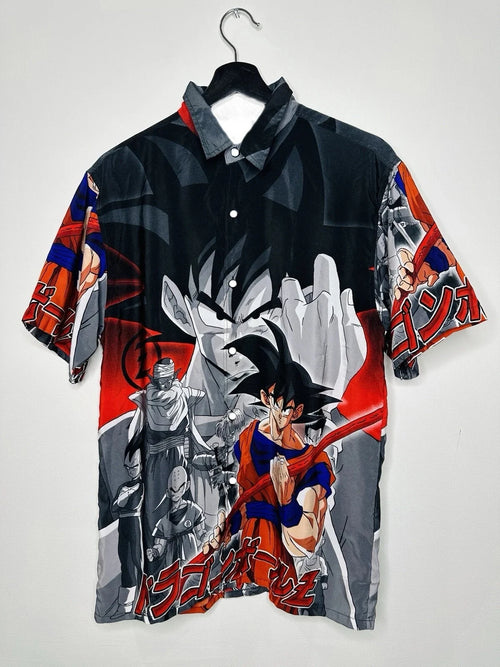Chemise noire rouge et blanche Dragon Ball - Goku et portraits manga