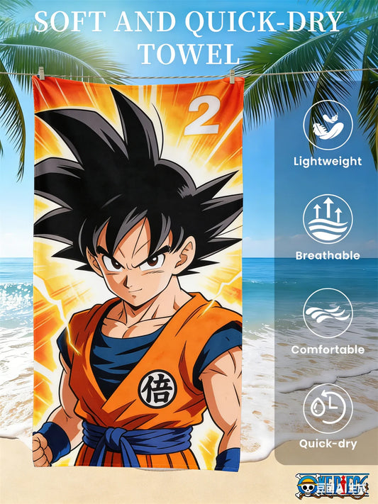 Dragon Ball Strandtuch - Goku im orangefarbenen Porträt