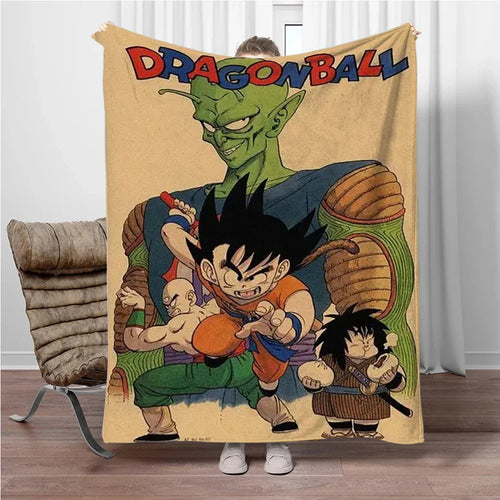 Plaid beige Dragon Ball - Piccolo Goku e Gohan