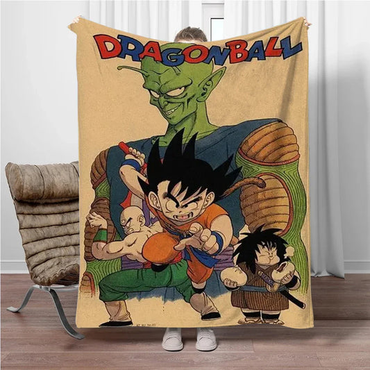 Plaid beige Dragon Ball - Piccolo Goku e Gohan