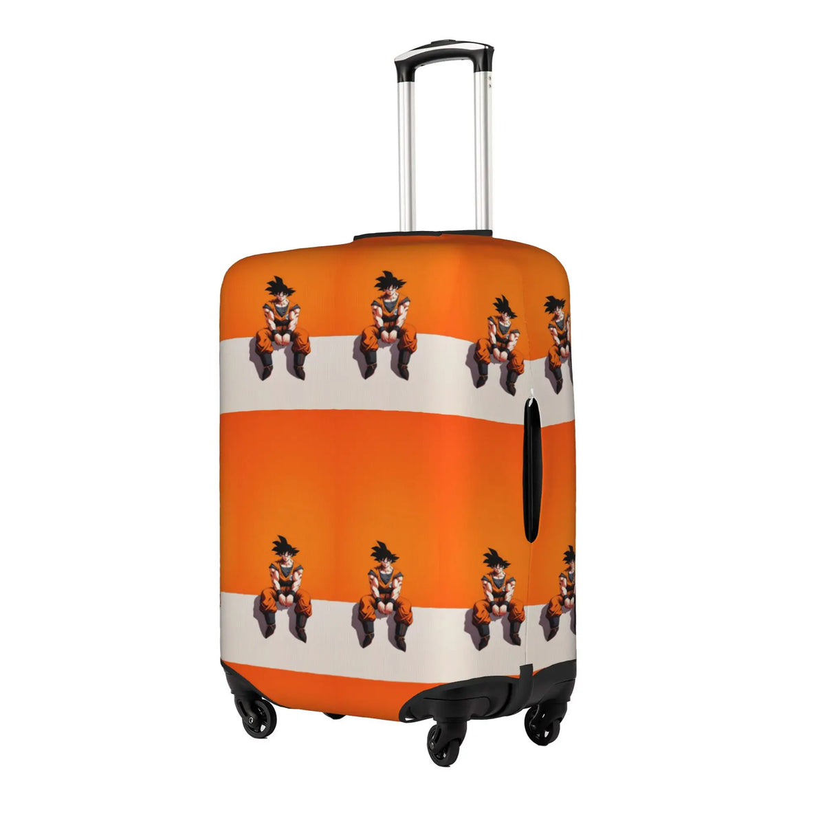 Housse de valise orange et blanche Dragon Ball - Goku enfant en motifs répétés