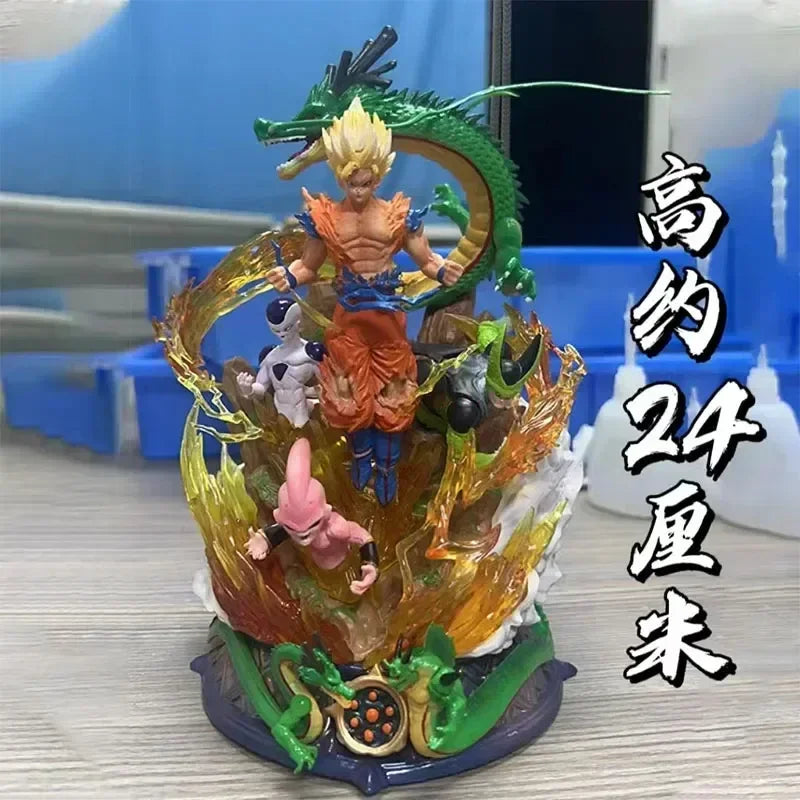 Figura Dragon Ball - Goku Super Saiyan con Shenron enrollado