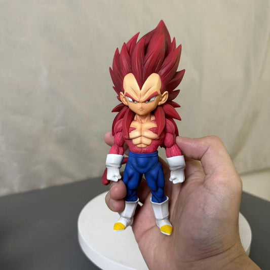 Figurine Dragon Ball - Vegeta à fourrure rouge sur socle blanc