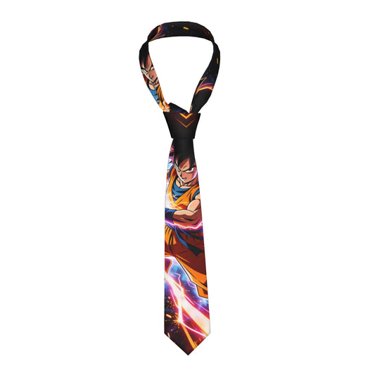 Cravate noire Dragon Ball - Goku et faisceaux multicolores
