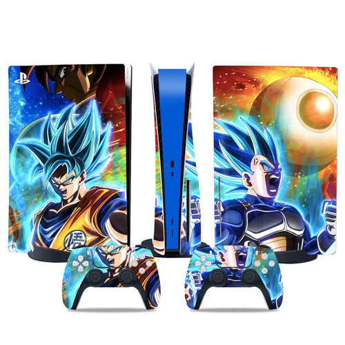 PS5 and Dragon Ball controller sticker - Goku and Vegeta Blue with crystal ball