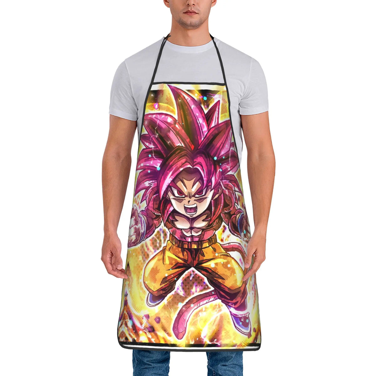 Delantal naranja Dragon Ball - Goku niño y kanji grande Go