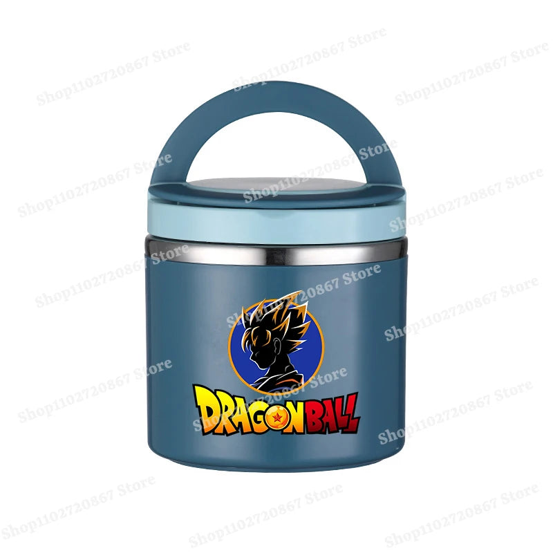Boîte repas ronde bleue Dragon Ball - Goku de profil et logo