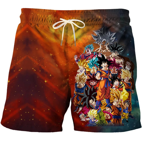 Red and Blue Bath Shorts Dragon Ball - Goku and the Heroes Together