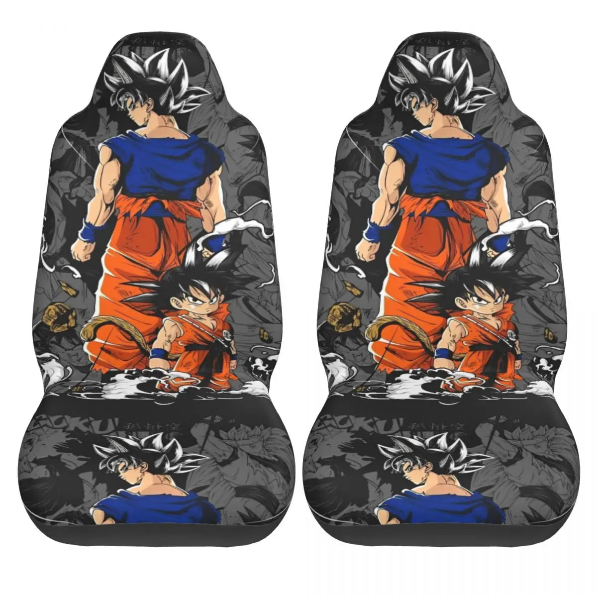 Coprisedili auto Dragon Ball - Goku Ultra Istinto su sfondo grigio