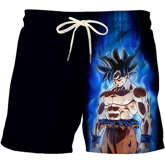 Black Bath Shorts Dragon Ball - Goku Ultra Instinct und Blue Aura