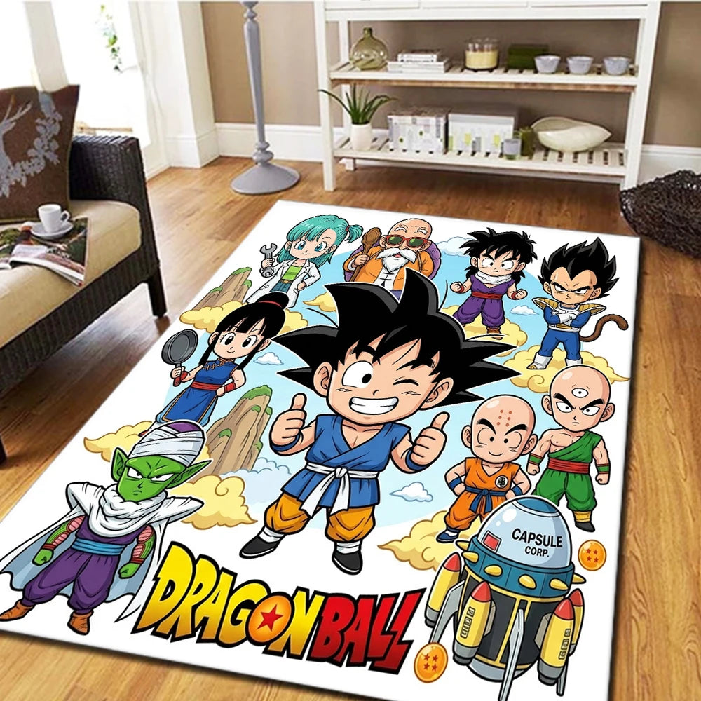Blue Dragon Ball Teppich - junger Goku und seine Freunde