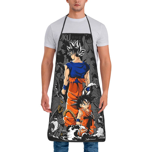 Tablier gris Dragon Ball - Goku Ultra Instinct en collage