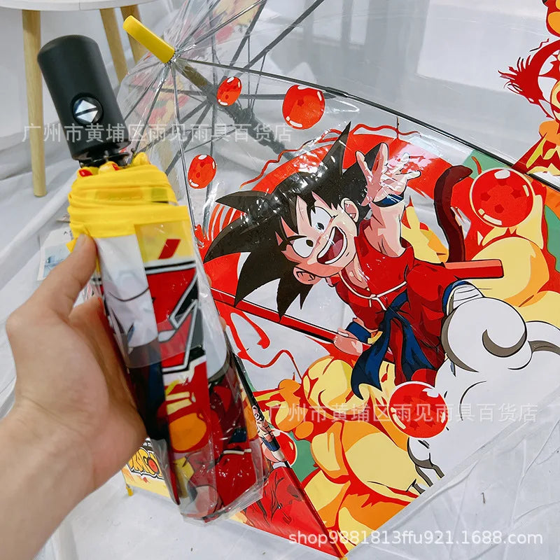 Paraguas Dragon Ball - Goku y Shenron con borde amarillo
