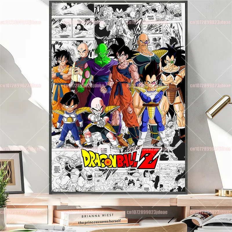 Pósteres manga Dragon Ball - Vegeta Goku y Broly a color