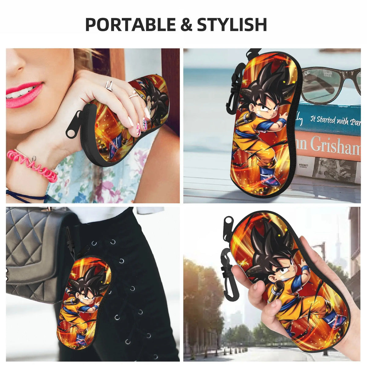 Dragon Ball orange Brillenkoffer - Kind Goku mit rotem Stock