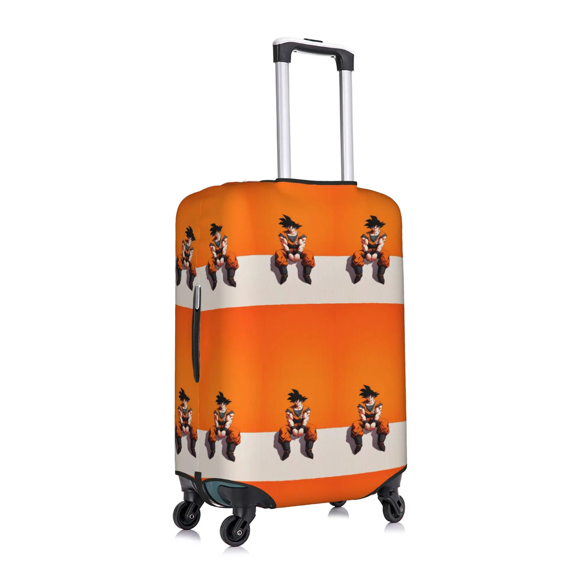 Housse de valise orange et blanche Dragon Ball - Goku enfant en motifs répétés