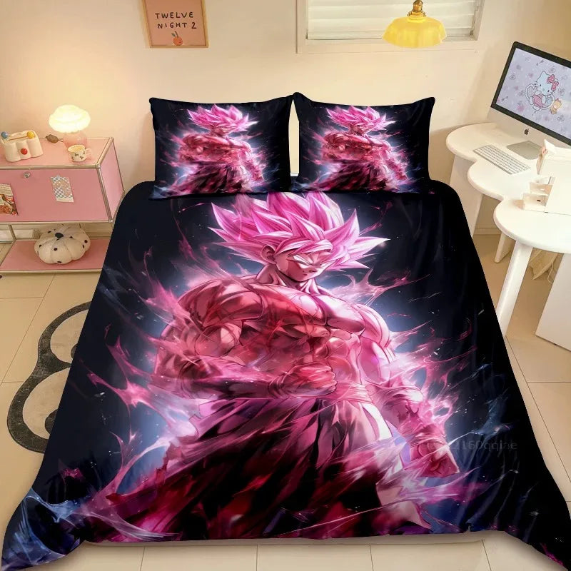 Copripiumino arancione Dragon Ball - Goku bambino e bastone nero