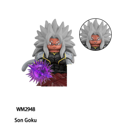 Figura para armar Dragon Ball - Goku con cabello gris largo y energía violeta
