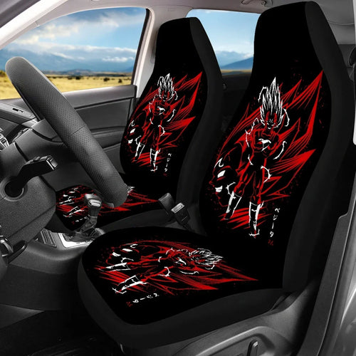 Black front seat covers Dragon Ball - Goku in red and silver lines