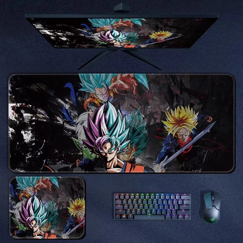 Tapis de souris orange Dragon Ball - personnages alignés et kanji Kame